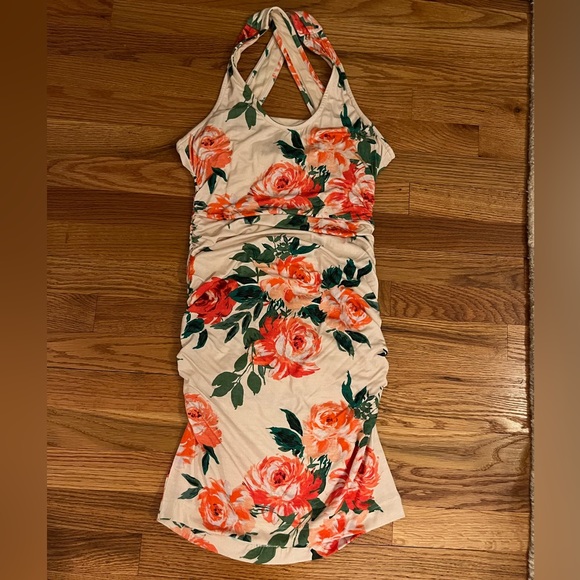 Daily Practice by Anthropologie Ruched Floral Bodycon Dress - Picture 3 of 6